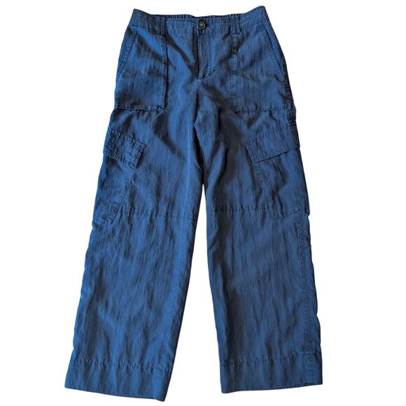Vince Fluid Utility Pants Size 8 Coastal Blue Wide Leg Cargo - Picture 2 of 5
